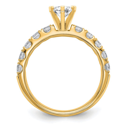 14K Yellow Gold Certified 1 3/4 carat Lab Grown Diamond VS+ F+ Oval Complete Engagement Ring