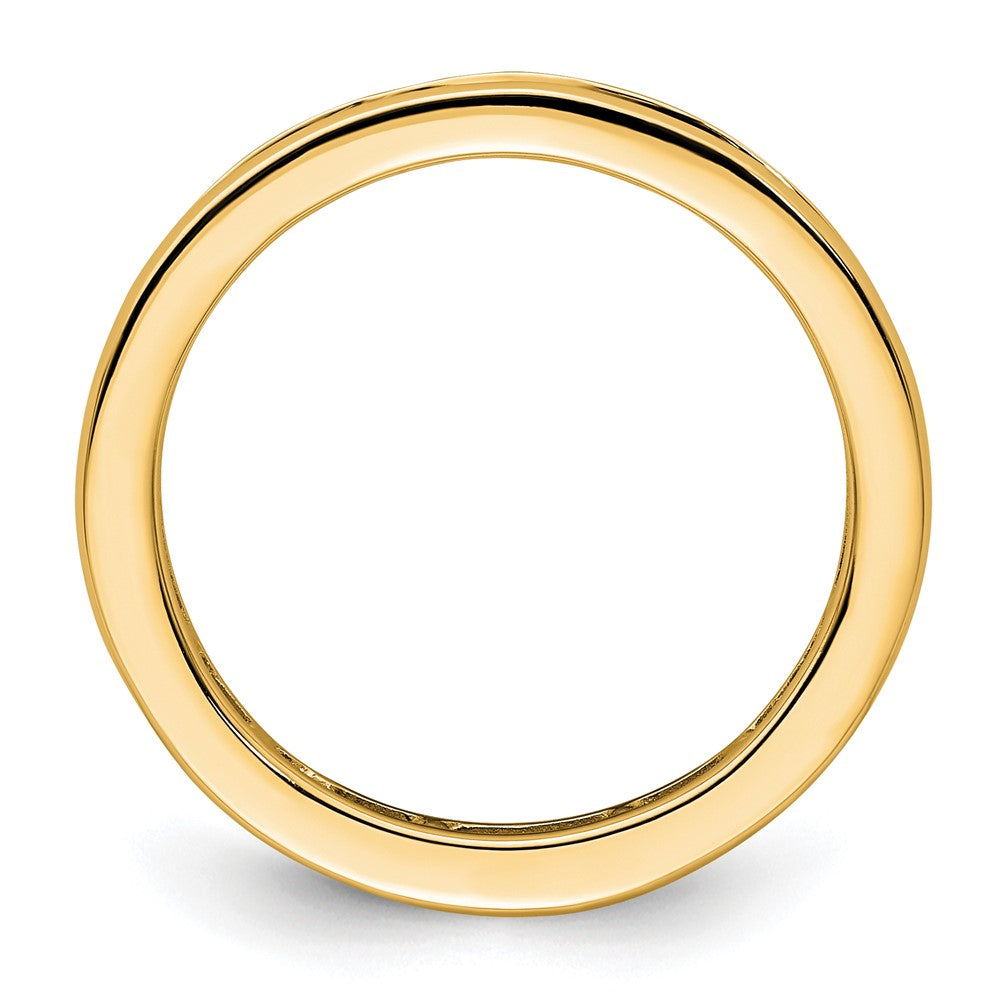 14K Yellow Gold Polished Size 6.5 Channel-set 1 carat Princess Diamond Complete Eternity Wedding Band Ring