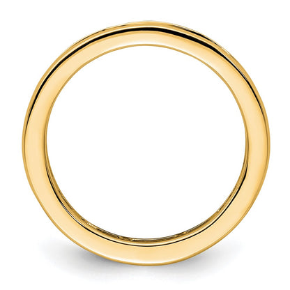 14K Yellow Gold Polished Size 6.5 Channel-set 1 carat Princess Diamond Complete Eternity Wedding Band Ring