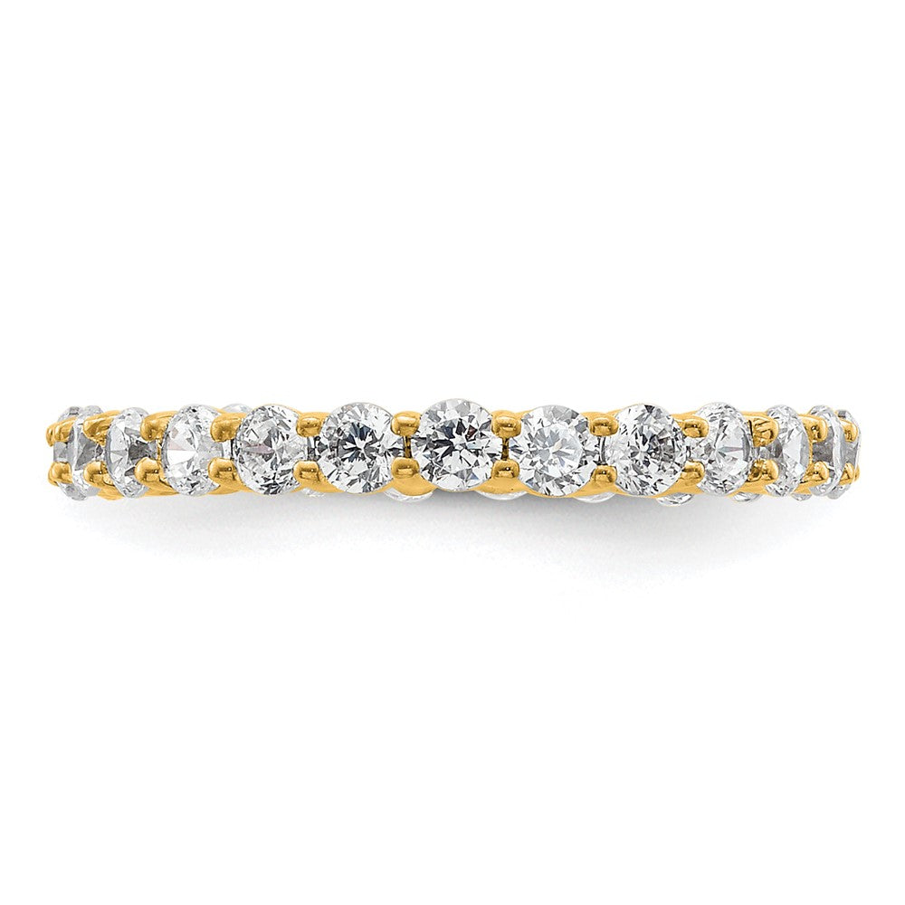 14K Yellow Gold Polished Size 4.5 Shared Prong 1 carat Diamond Complete Eternity Wedding Band Ring