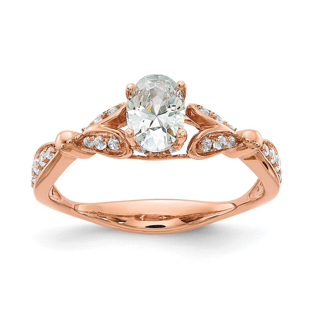 14K Rose Gold Diamond Semi-mount Engagement Ring