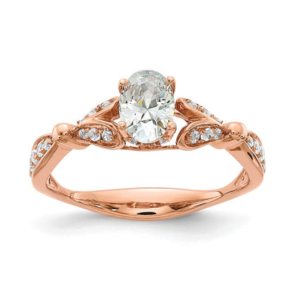 14K Rose Gold Diamond Semi-mount Engagement Ring