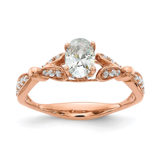 14K Rose Gold Diamond Semi-mount Engagement Ring