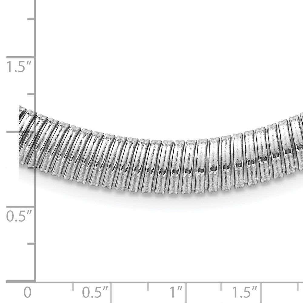 Sterling Silver Rhodium-plated Polished 9mm Cubetto 17.5 Inch Necklace