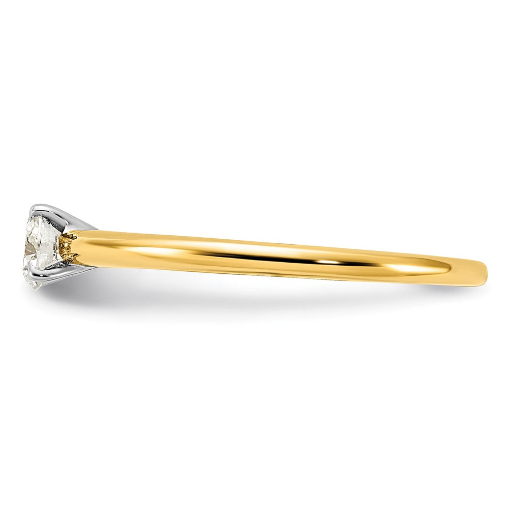 14K Two-Tone Gold 1/3 carat Lab Grown Diamond VS+ F+ Round Complete Solitaire Engagement Ring