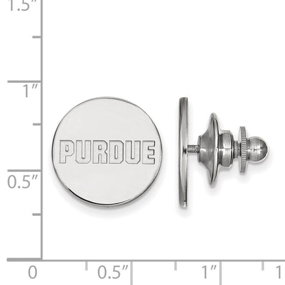14K White Gold LogoArt Purdue University Block Type Lapel Pin