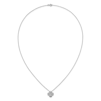 14K White Gold Lab Grown VS/SI+ G+ Diamond Cluster Pendant with Chain