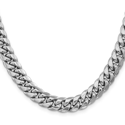 14K White Gold 9.3mm Semi-Solid Miami Cuban 22 Inch Chain