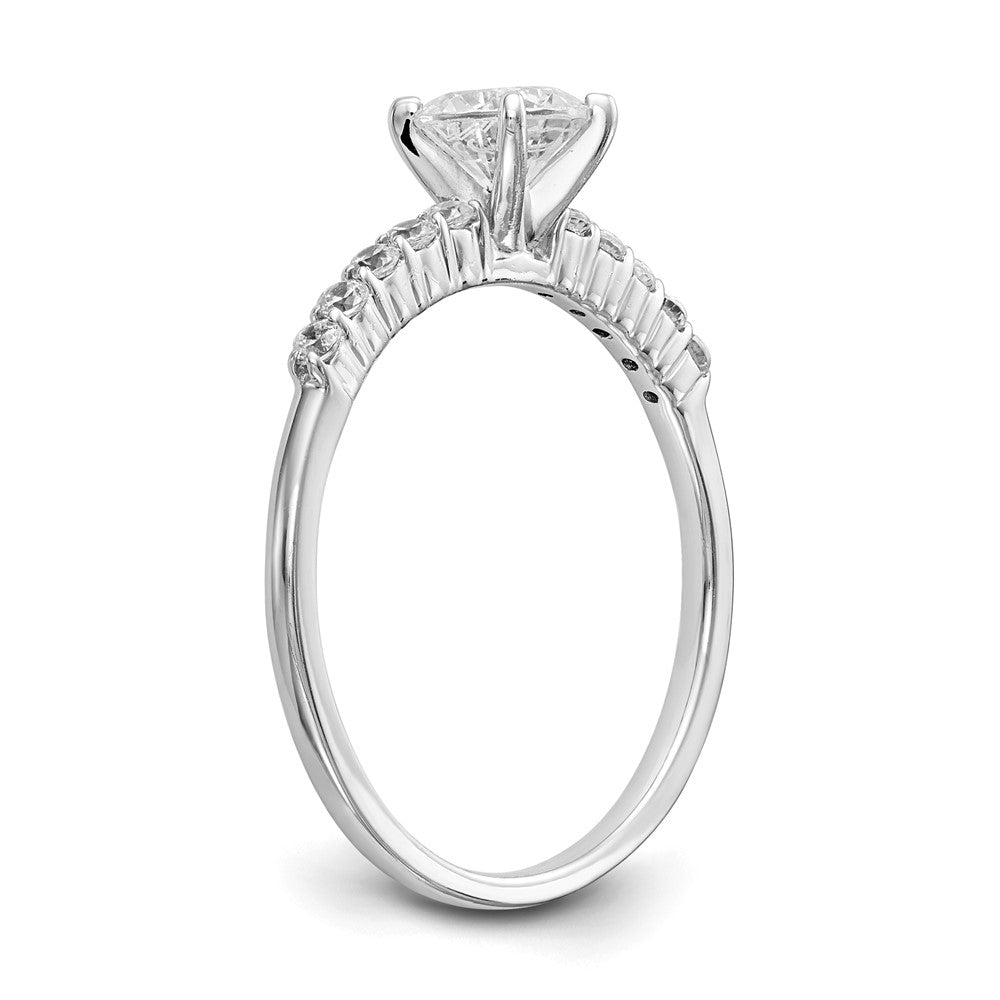 14K White Gold Peg Set 1/4 carat Diamond Semi-mount Engagement Ring