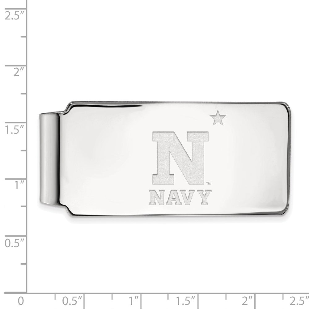 10K White Gold LogoArt US Naval Academy Money Clip