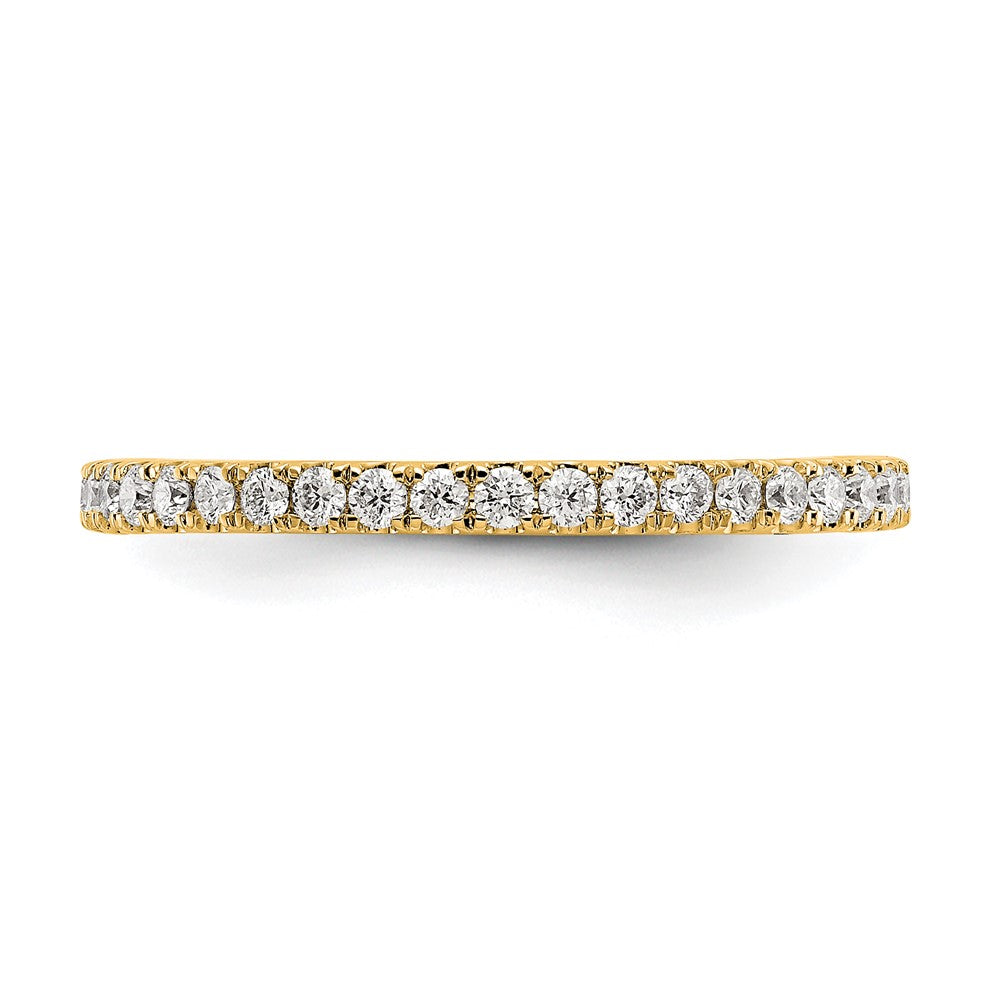 True Origin 14K Yellow Gold 1/2 carat Lab Grown Diamond VS+ F+ Size 7 Complete Eternity Wedding Band Ring