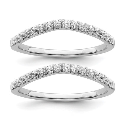 True Origin 14K White Gold 1/2 carat Lab Grown Diamond VS+ F+ Set of Two Complete Wedding Band Rings