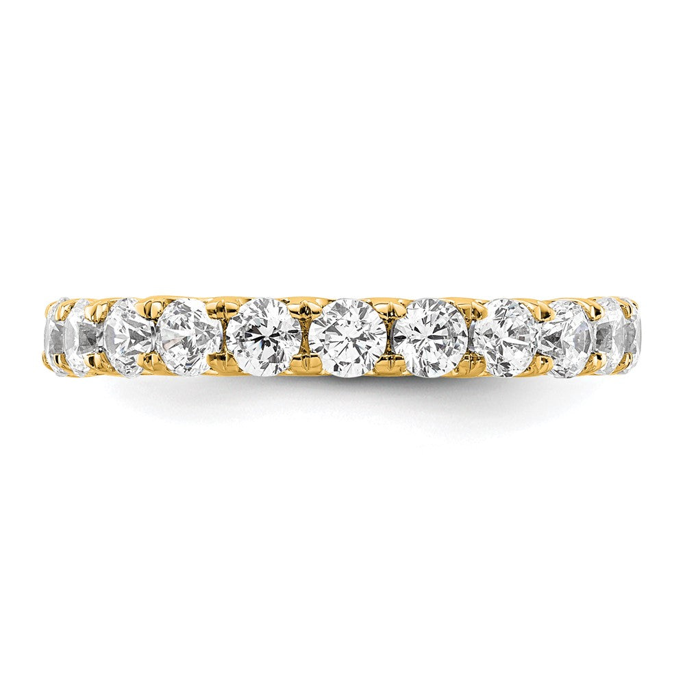14K Yellow Gold Polished Size 6 U-Shared Prong 2 carat Diamond Complete Eternity Wedding Band Ring