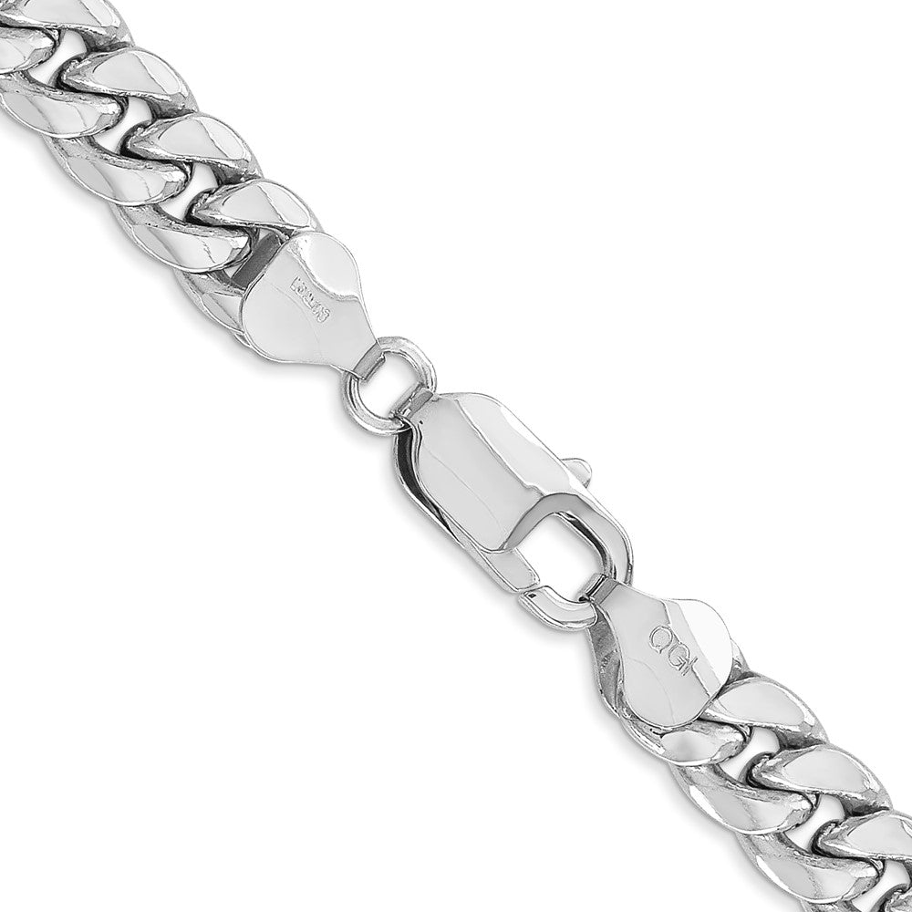14K White Gold 7.3mm Semi-Solid Miami Cuban 20 Inch Chain