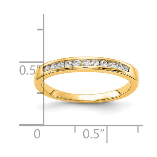14K Yellow Gold 1/5 carat Lab Grown Diamond VS/SI+ G+ Complete Channel Set Wedding Band Ring