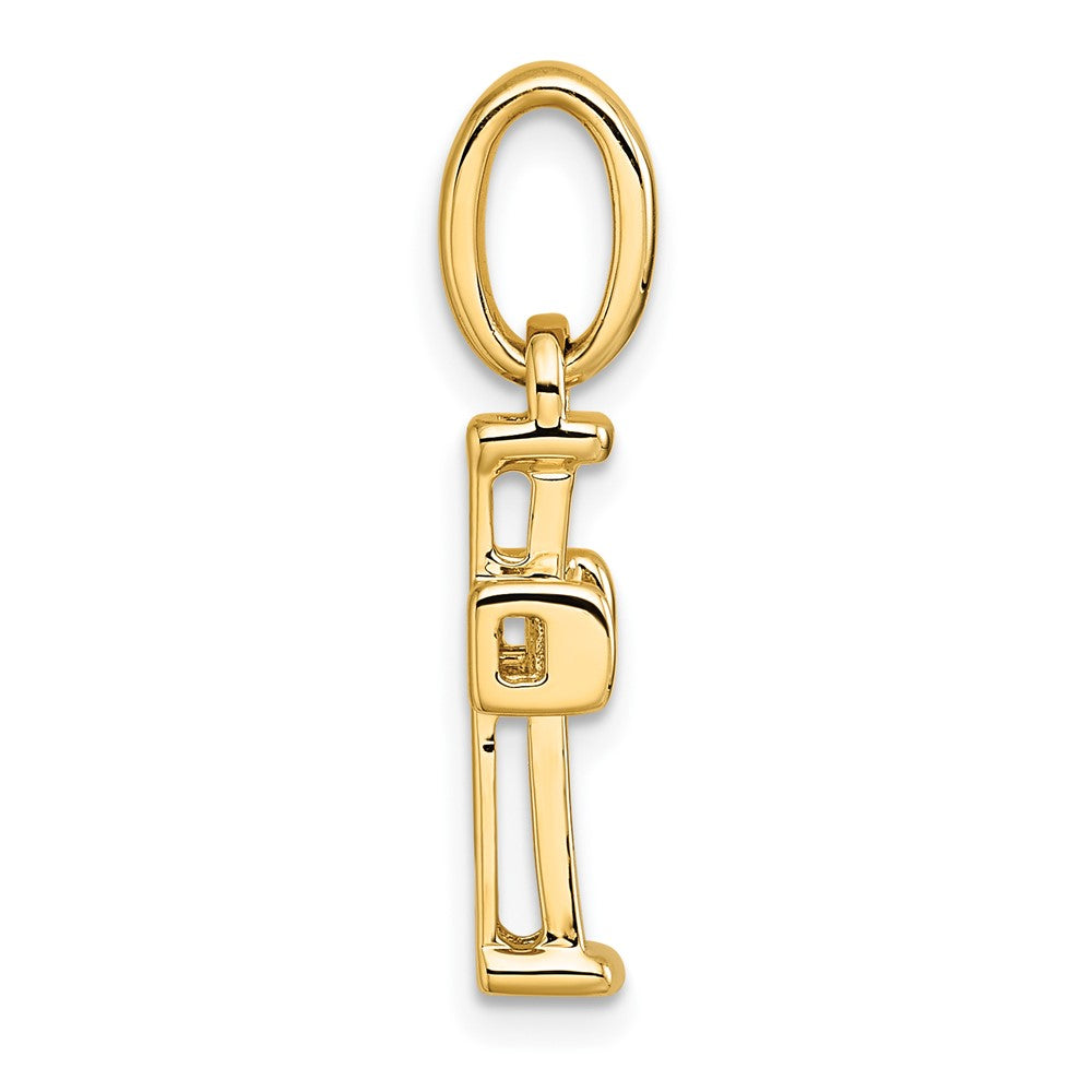 14K Yellow Gold Small 1/5 carat Diamond Latin Cross Pendant