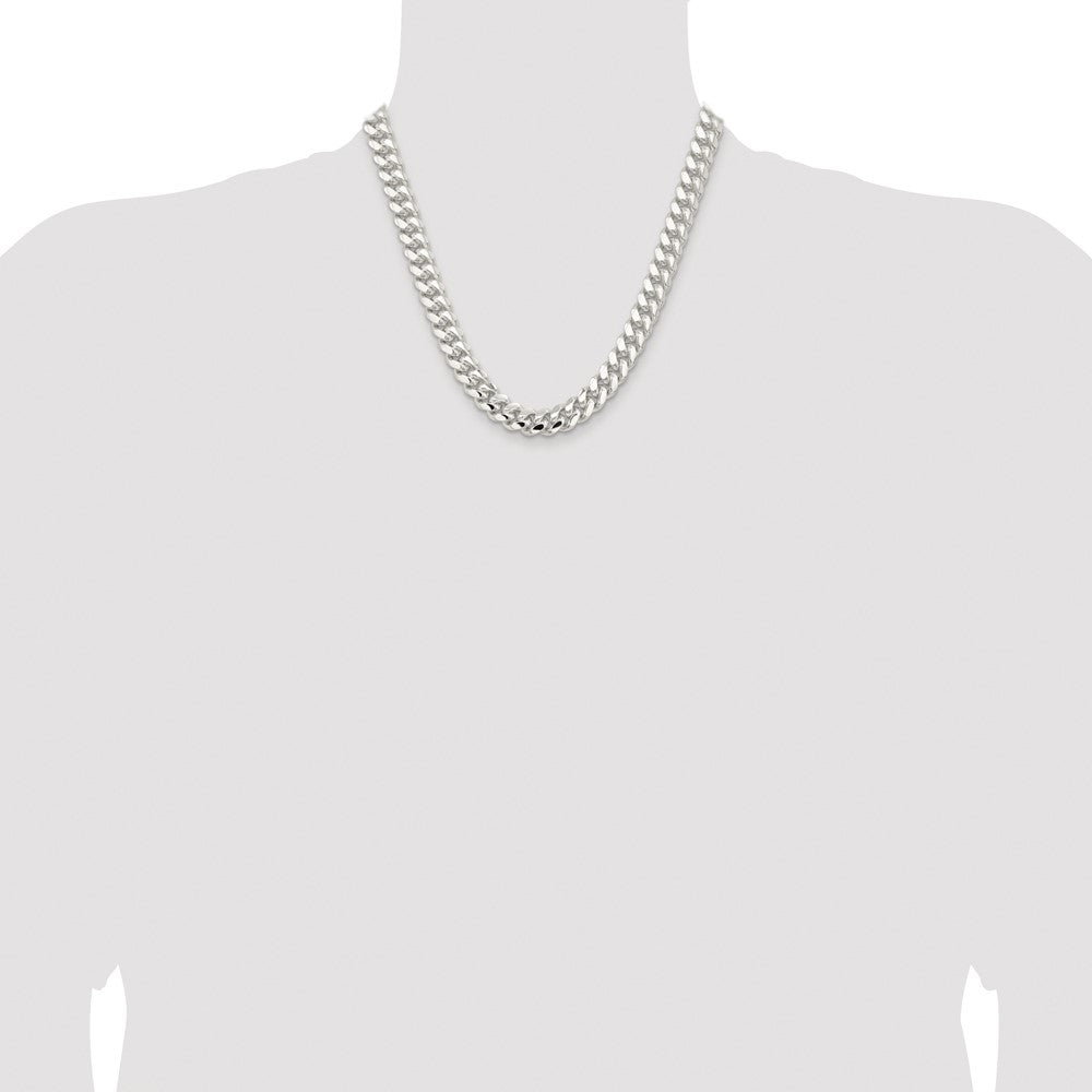 Sterling Silver Rhodium-plated 10.7mm Polished Domed Curb 20 Inch Chain
