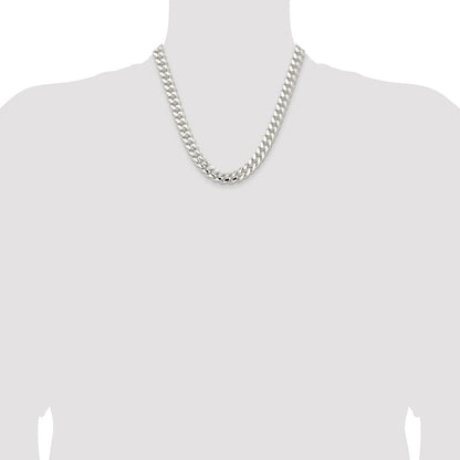 Sterling Silver Rhodium-plated 10.7mm Polished Domed Curb 20 Inch Chain
