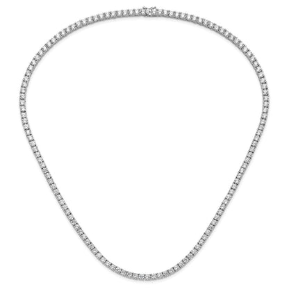 Sterling Silver Rhodium-plated 4mm CZ 22in Tennis Necklace