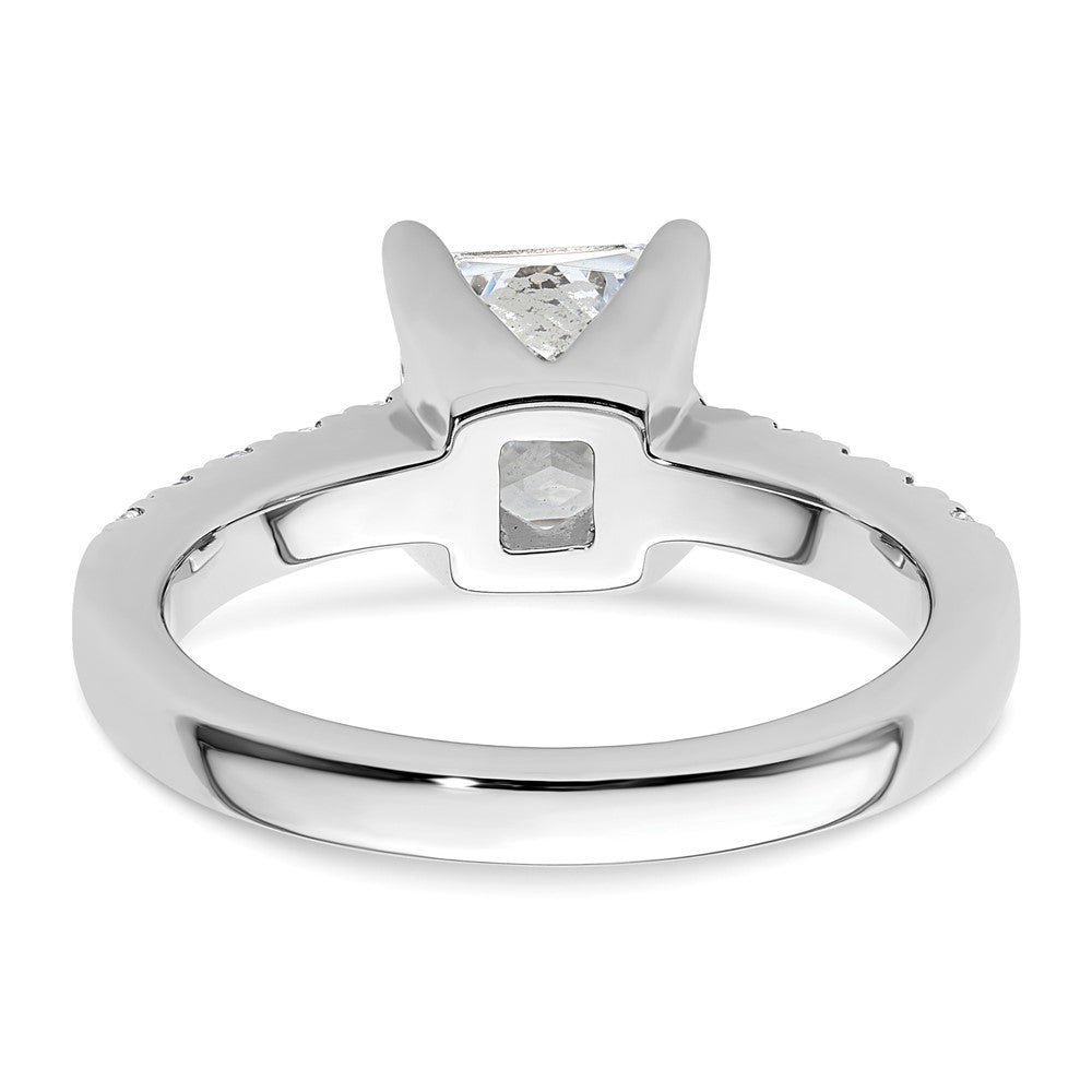 True Origin 14K White Gold 3/8 carat Lab Grown Diamond VS+ F+ Semi-Mount Princess Engagement Ring