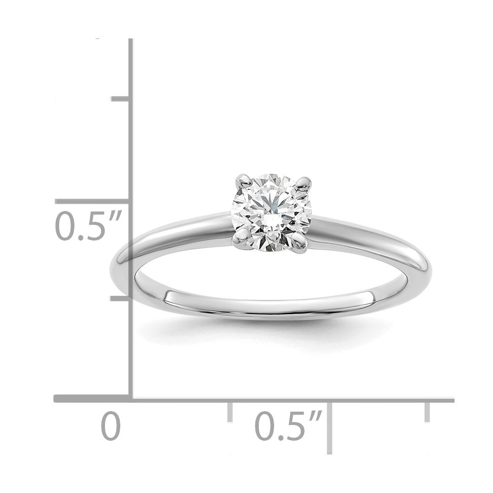 14K White Gold 1/2 carat Certified Lab Grown Diamond VS+ F+ Round Complete Solitaire Engagement Ring