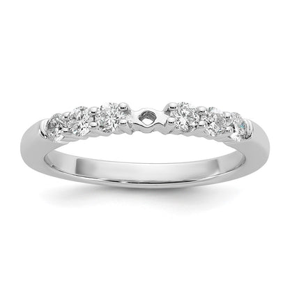14K White Gold Peg Set 3/8 carat Diamond Semi-mount Engagement Ring