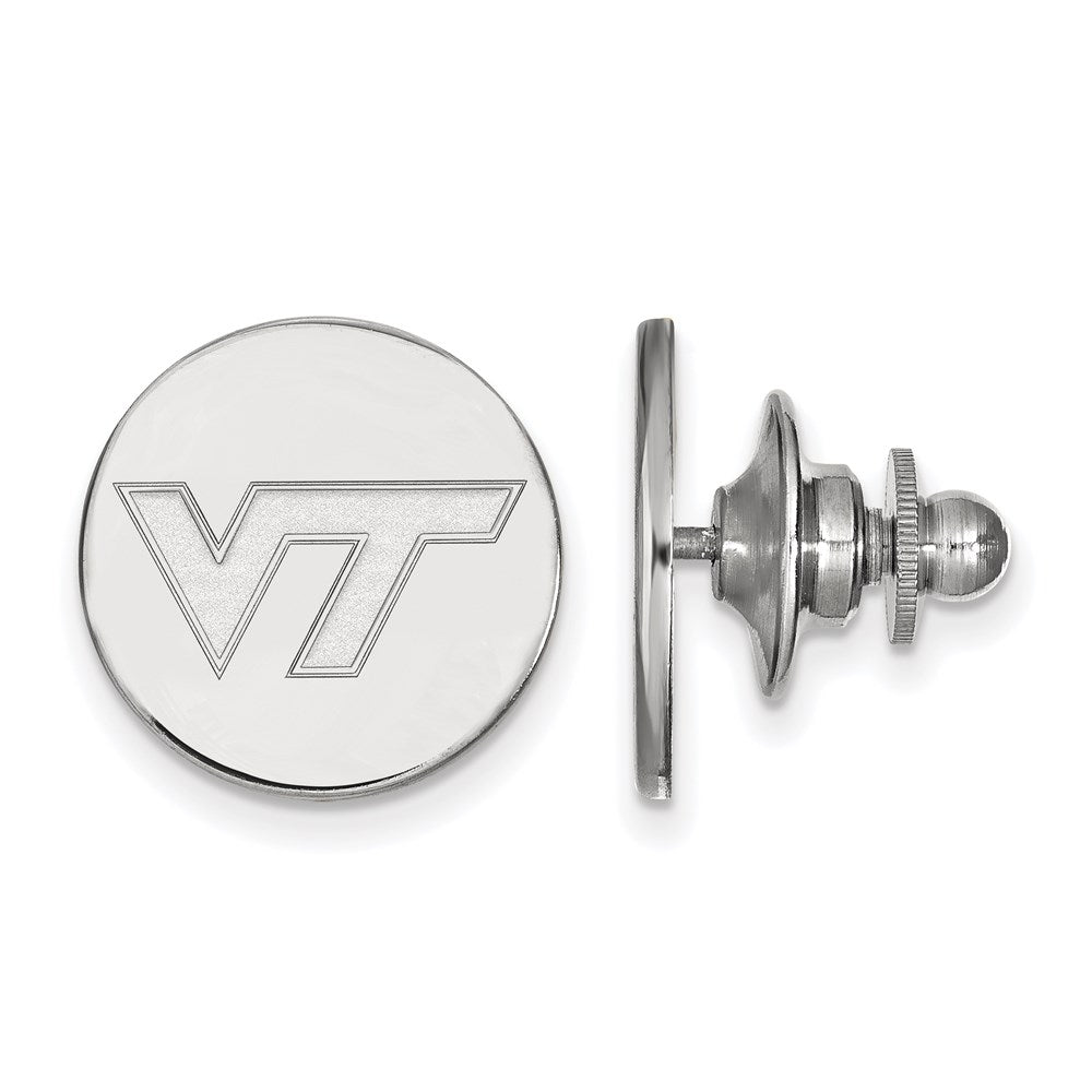 14K White Gold LogoArt Virginia Tech V-T Lapel Pin
