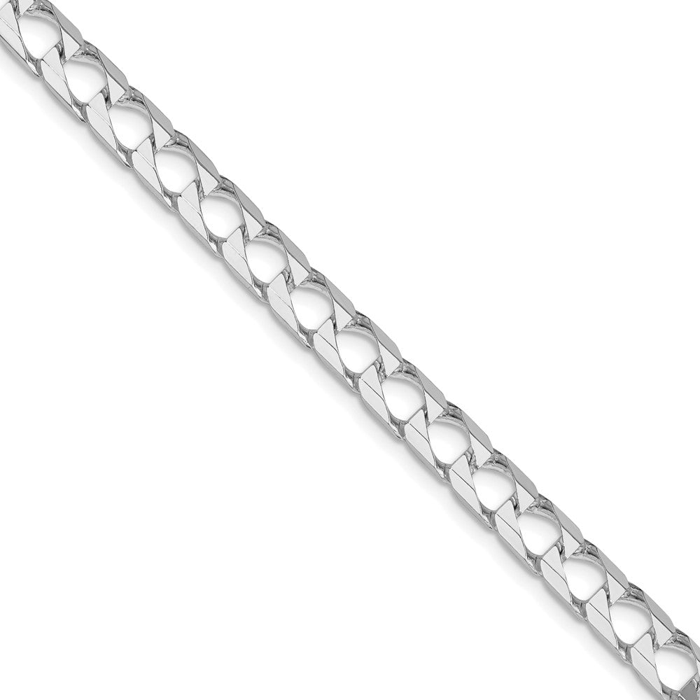 Sterling Silver Rhodium-plated 6.25mm D/C Square Curb 22 Inch Chain