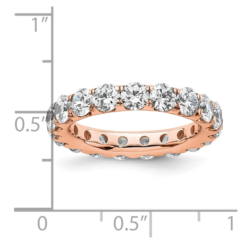 14K Rose Gold Polished Size 6 U-Shared Prong 3 carat Diamond Complete Eternity Wedding Band Ring