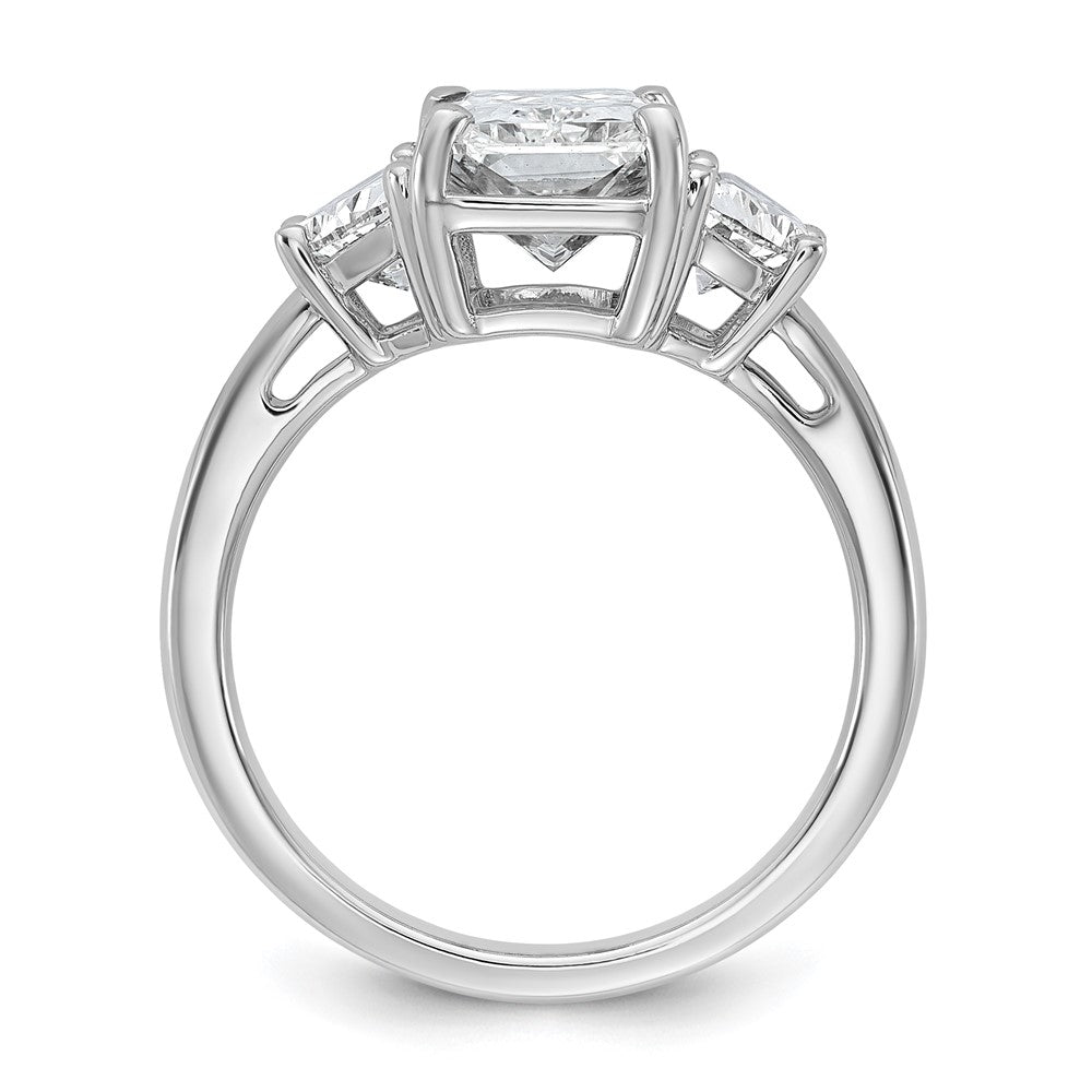 14K White Gold 1 carat Lab Grown Diamond VS/SI+ G+ Half Moon 3 carat Radiant Center Semi Mount Engagement Ring