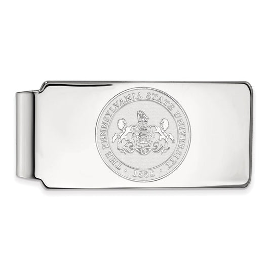10K White Gold LogoArt Penn State University Crest Money Clip