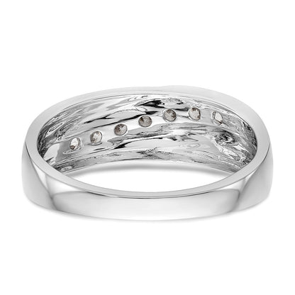 IBGoodman 14K White Gold 1/2 carat Lab Grown Diamond VS/SI+ G+ Seven Stone Complete Men's Ring