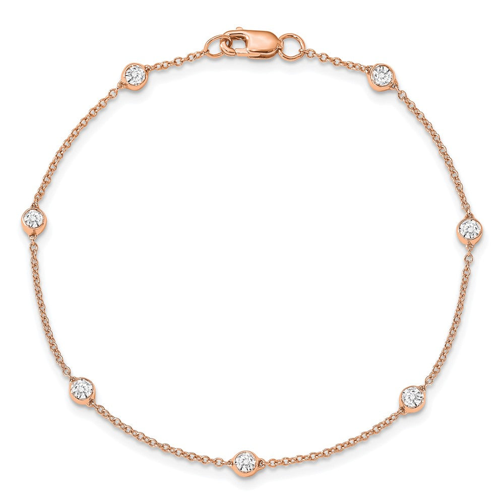 True Origin 14K Rose Gold 1/2 carat Lab Grown Diamond VS+ F+ Complete 9 Station 9 in Bracelet