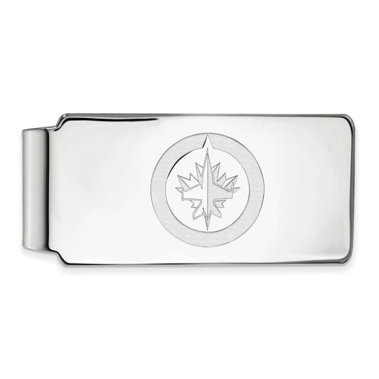 10K White Gold NHL LogoArt Winnipeg Jets Money Clip