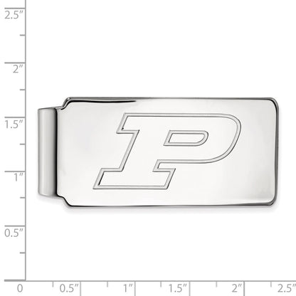 10K White Gold LogoArt Purdue University Letter P Money Clip