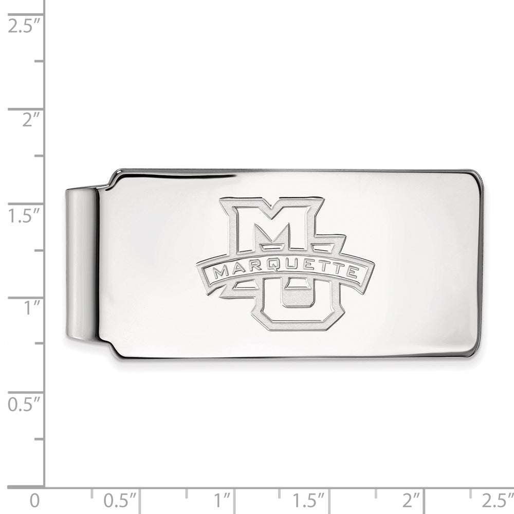 10K White Gold LogoArt Marquette University Money Clip