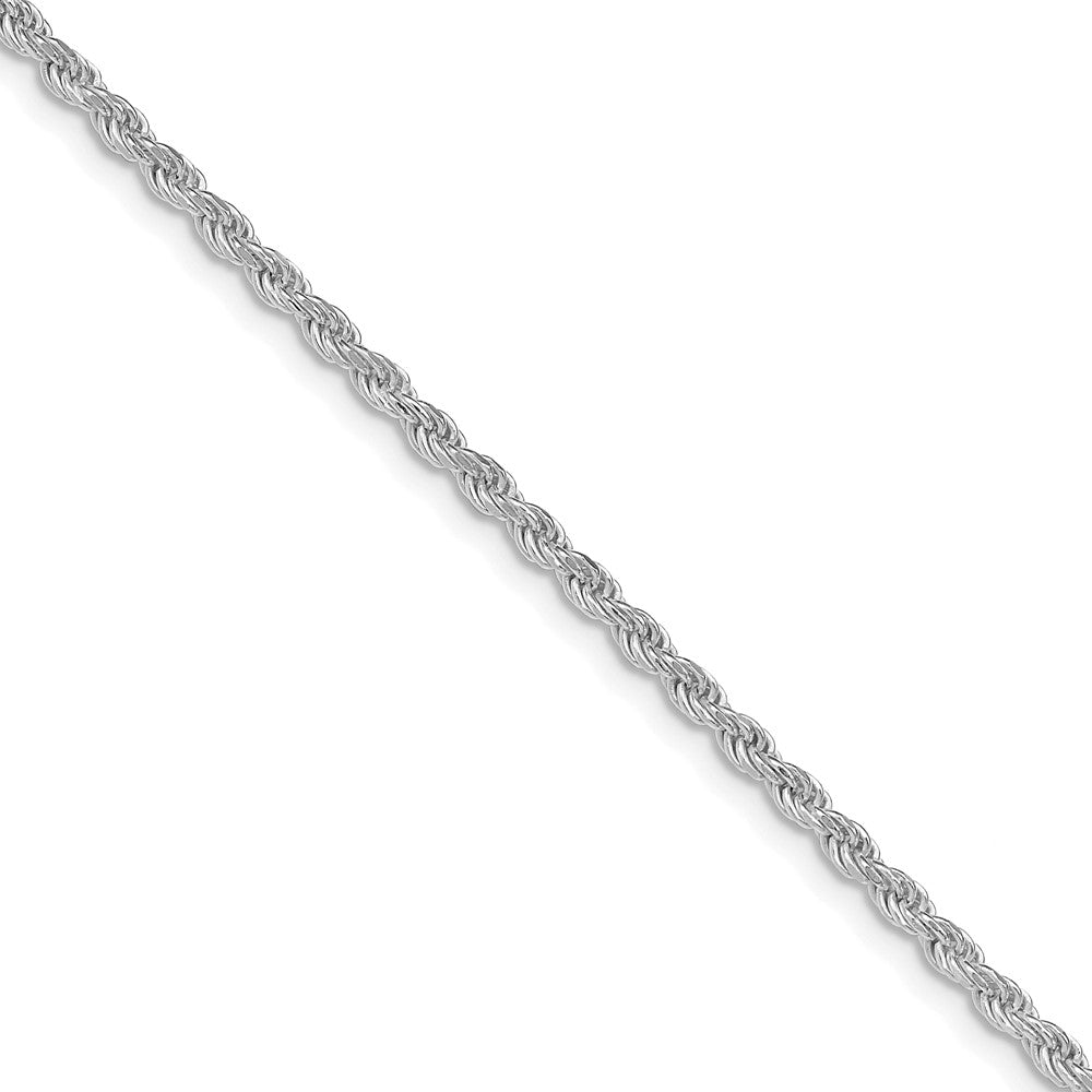 Sterling Silver Rhodium-plated 2.25mm Diamond-cut Rope Chain ( Spoo Necklace