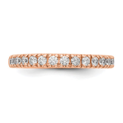 True Origin 14K Rose Gold 1/2 carat Lab Grown Diamond VS+ F+ Complete Wedding Band Ring