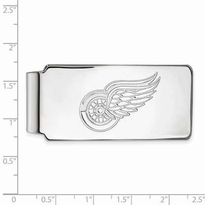 10K White Gold NHL LogoArt Detroit Red Wings Money Clip