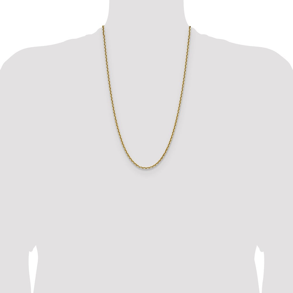 14K Yellow Gold 3.25mm D/C French Link 26 Inch Chain