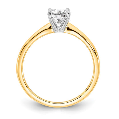 14K Two-Tone Gold 3/4 carat Lab Grown Diamond VS+ F+ Oval Complete Solitaire Engagement Ring