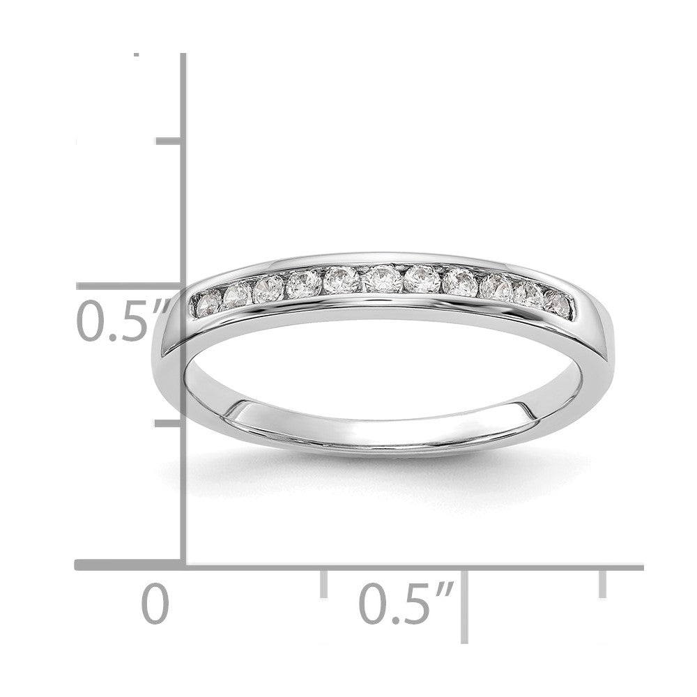 14K White Gold 1/5 carat Lab Grown Diamond VS+ F+ Complete Channel Set Wedding Band Ring