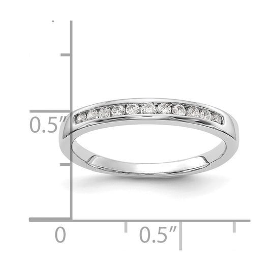 14K White Gold 1/5 carat Lab Grown Diamond VS+ F+ Complete Channel Set Wedding Band Ring