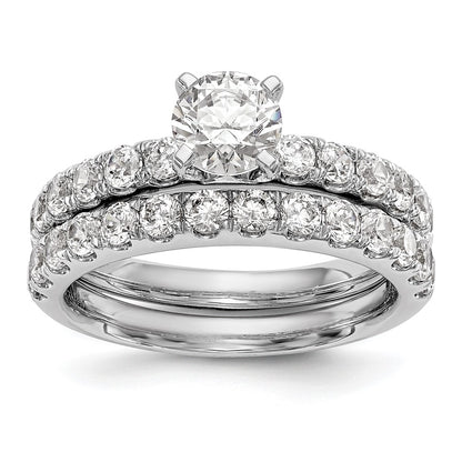 True Origin 14K White Gold 5/8 carat Lab Grown Diamond VS+ F+ Semi-Mount Peg Set Engagement Ring