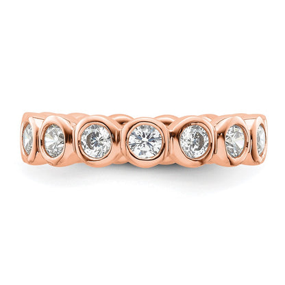 14K Rose Gold Polished Size 4.5 Bezel-set 1 carat Diamond Complete Eternity Wedding Band Ring