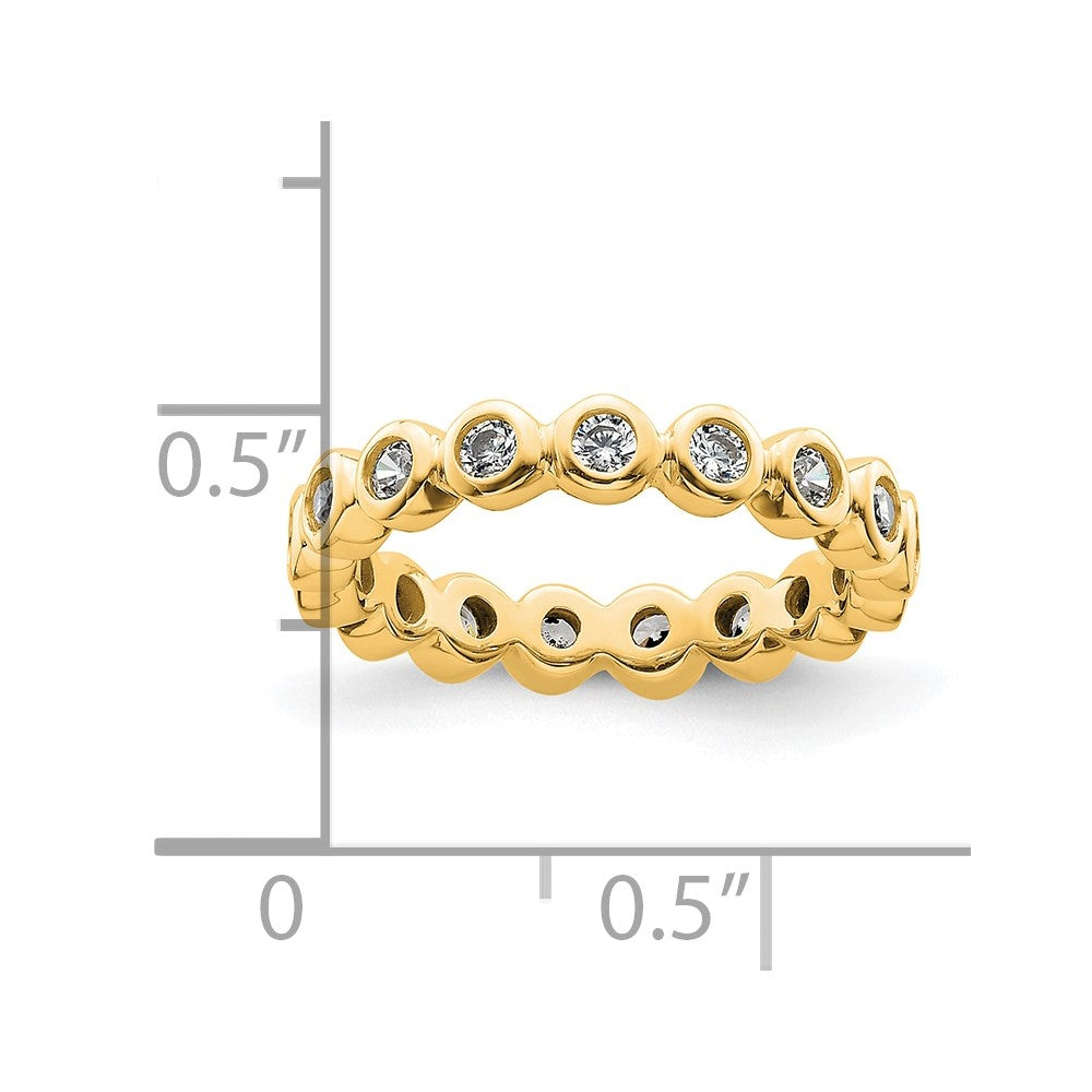14K Yellow Gold Polished Size 4.5 Bezel-set 1/2 carat Diamond Complete Eternity Wedding Band Ring