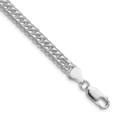 Sterling Silver Rhodium-plated 5.7mm Double Diamond-cut Curb 24 Inch Chain