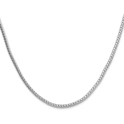 Sterling Silver Rhodium-plated 3.4mm Diamond-cut Round Franco 30 Inch Chain