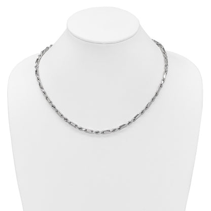 Sterling Silver Rhodium-plated Polished 4.75mm Figaro Rope Chain 19.75 Inch Necklace
