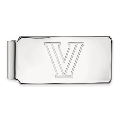 10K White Gold LogoArt Villanova University Letter V Money Clip